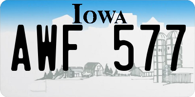 IA license plate AWF577