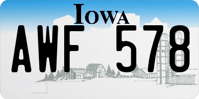 IA license plate AWF578