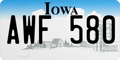 IA license plate AWF580