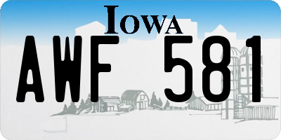 IA license plate AWF581