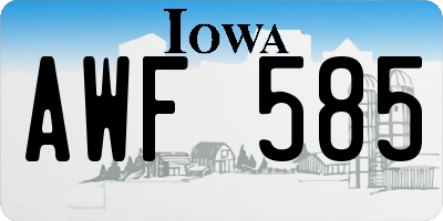 IA license plate AWF585