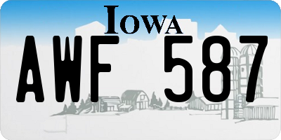 IA license plate AWF587