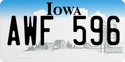 IA license plate AWF596
