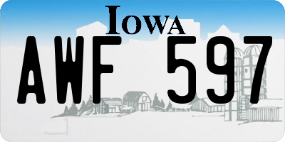 IA license plate AWF597