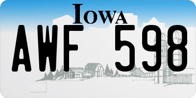 IA license plate AWF598