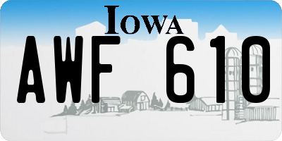 IA license plate AWF610
