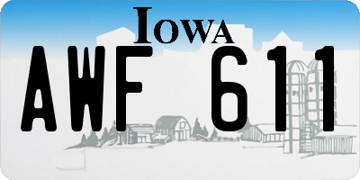 IA license plate AWF611