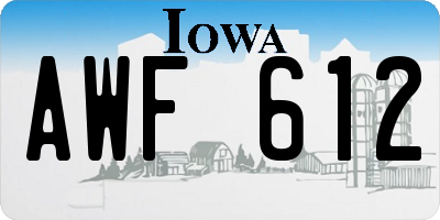 IA license plate AWF612