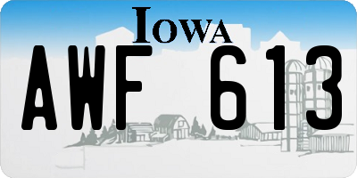 IA license plate AWF613