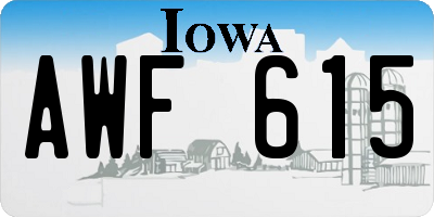 IA license plate AWF615