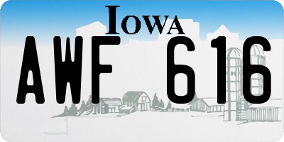 IA license plate AWF616