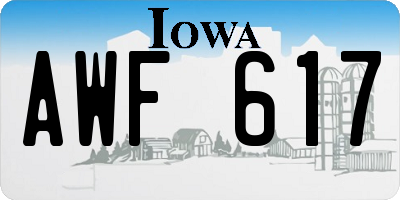 IA license plate AWF617