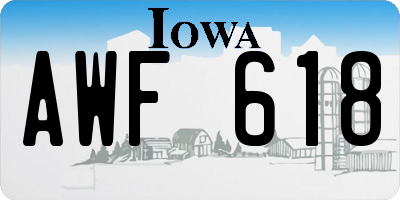 IA license plate AWF618