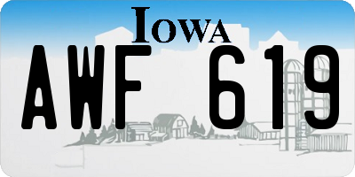 IA license plate AWF619