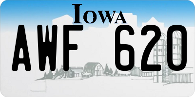IA license plate AWF620