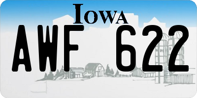 IA license plate AWF622