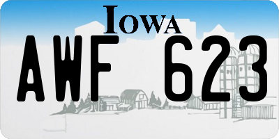 IA license plate AWF623