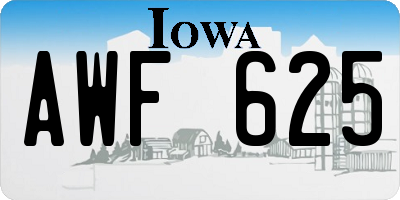 IA license plate AWF625
