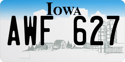 IA license plate AWF627