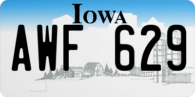 IA license plate AWF629