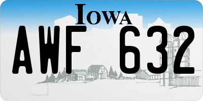 IA license plate AWF632