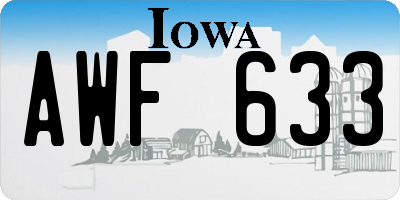 IA license plate AWF633