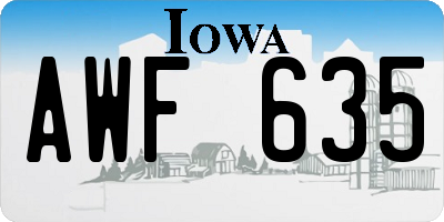 IA license plate AWF635