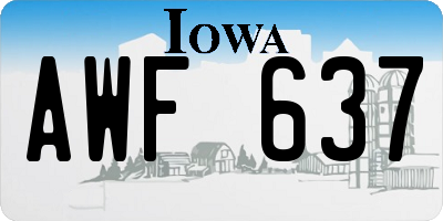 IA license plate AWF637