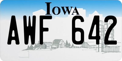 IA license plate AWF642