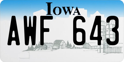 IA license plate AWF643