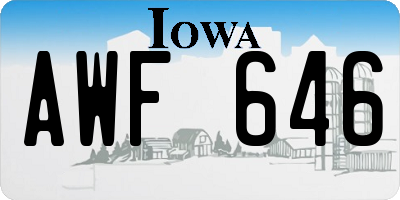 IA license plate AWF646