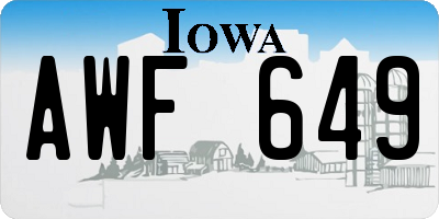 IA license plate AWF649