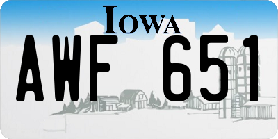 IA license plate AWF651