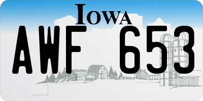 IA license plate AWF653