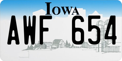 IA license plate AWF654