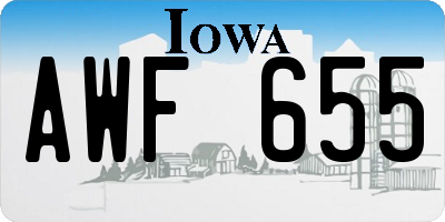 IA license plate AWF655