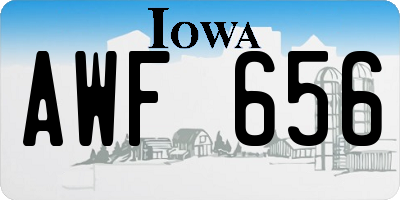 IA license plate AWF656