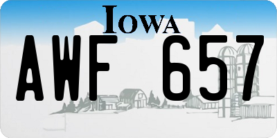 IA license plate AWF657