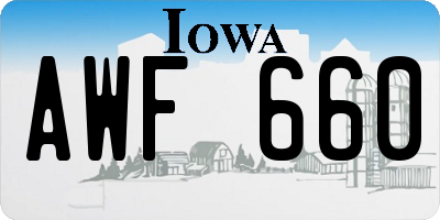 IA license plate AWF660