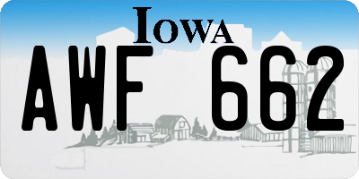 IA license plate AWF662