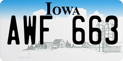 IA license plate AWF663