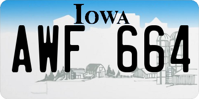 IA license plate AWF664