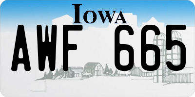 IA license plate AWF665