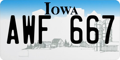 IA license plate AWF667