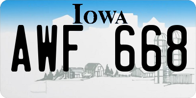IA license plate AWF668