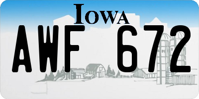 IA license plate AWF672