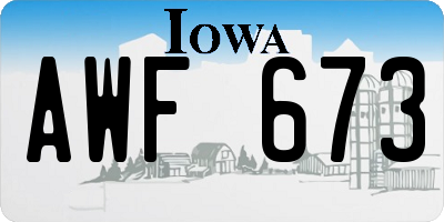 IA license plate AWF673