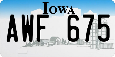 IA license plate AWF675