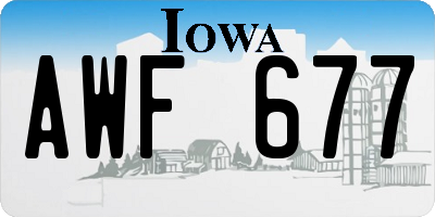 IA license plate AWF677