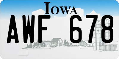 IA license plate AWF678